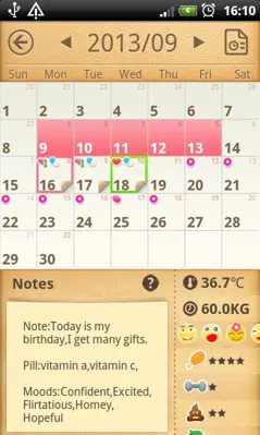 Period Calendar android App screenshot 0