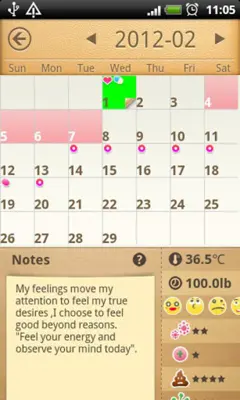 Period Calendar android App screenshot 2